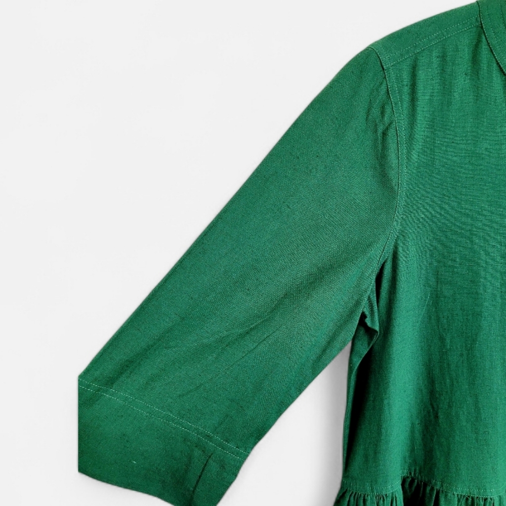 NWT APIECE APART Maurino Drop Waist Mini Dress Jadeite Green Organic Cotton S - Picture 5 of 16
